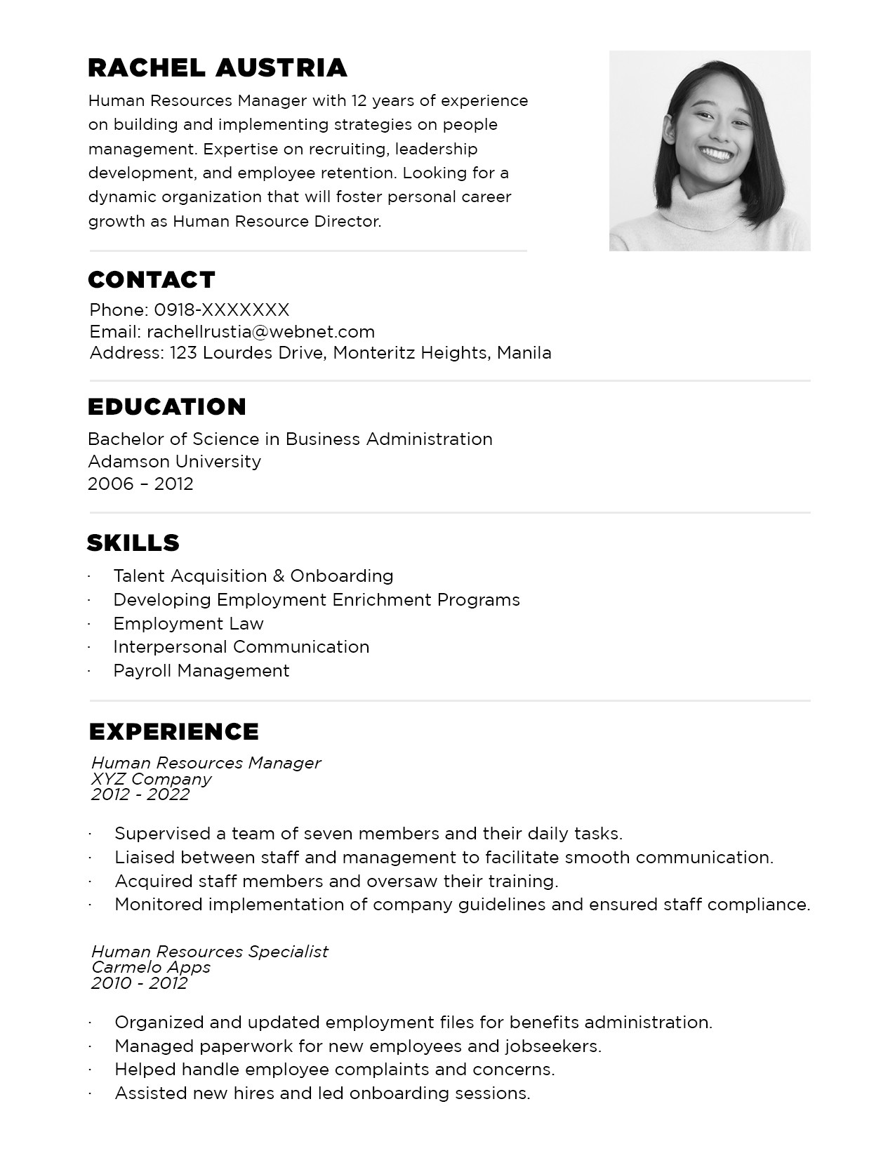 Resume Sample for Students Still In College Philippines Resume Templates You Can Download for Free!
