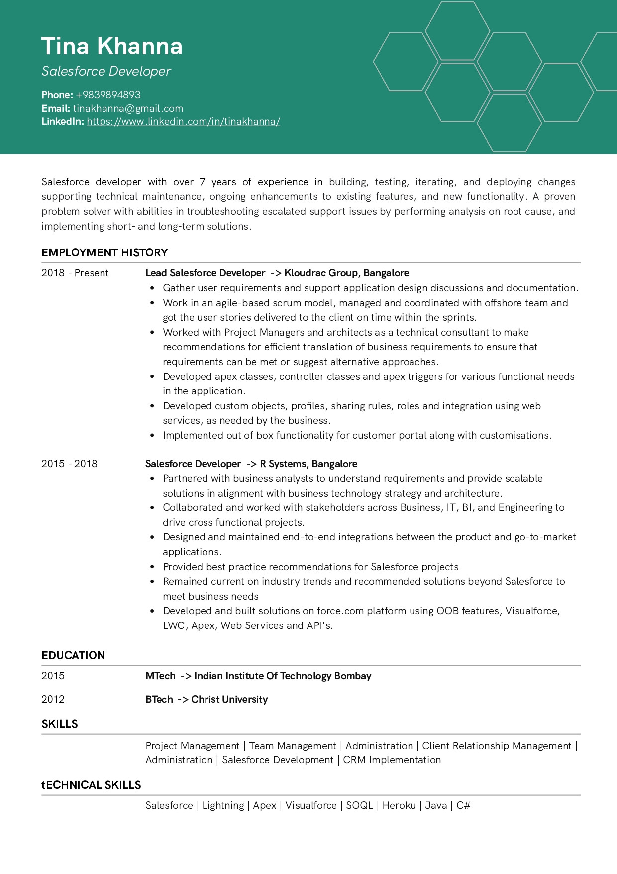 Salesforce Developer and Administrator Sample Resume Sample Resume Of Salesforce Developer with Template & Writing …