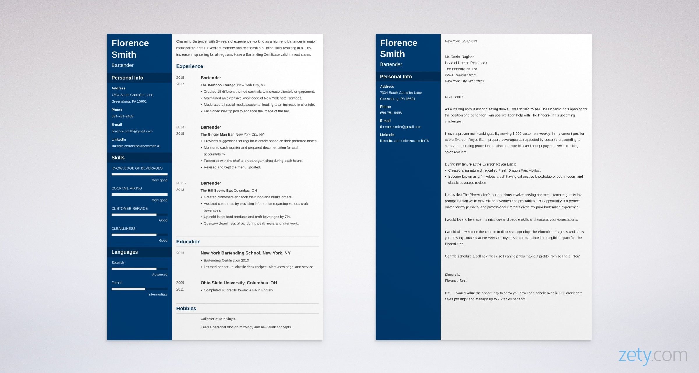 Sample Cover Letter for Bartender Resume Bartender Cover Letter: Samples, format, and 10lancarrezekiq Writing Tips