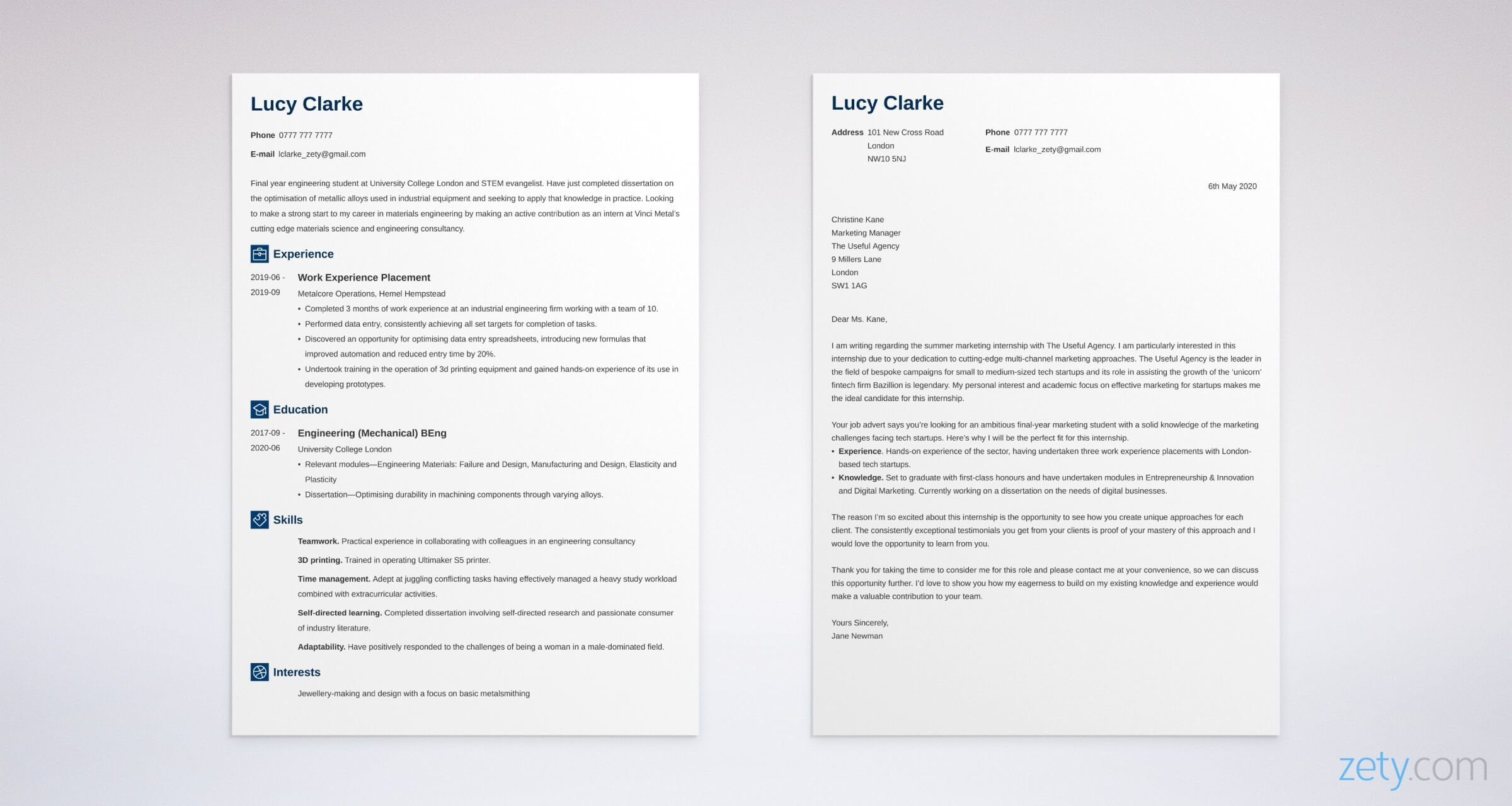 Sample Cover Letter for Cv Resume 5lancarrezekiq Matching Cv Cover Letter Template Examples