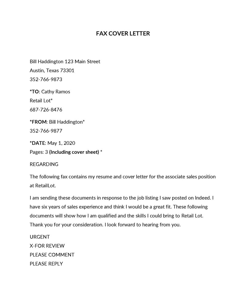 Sample Cover Letter for Faxing Resume Free Fax Cover Letter Templates How to Write [with Examples]