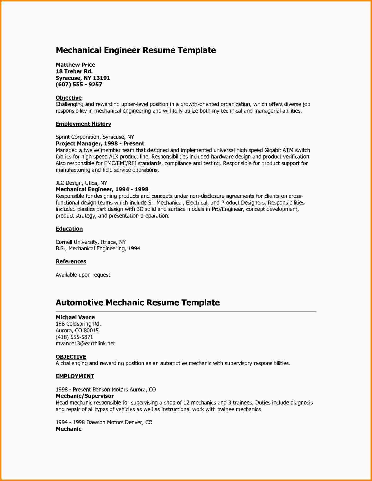Sample Mechanical Engineering Student Resume Objective Mechanical Engineering Resume Templates Modern Objective …