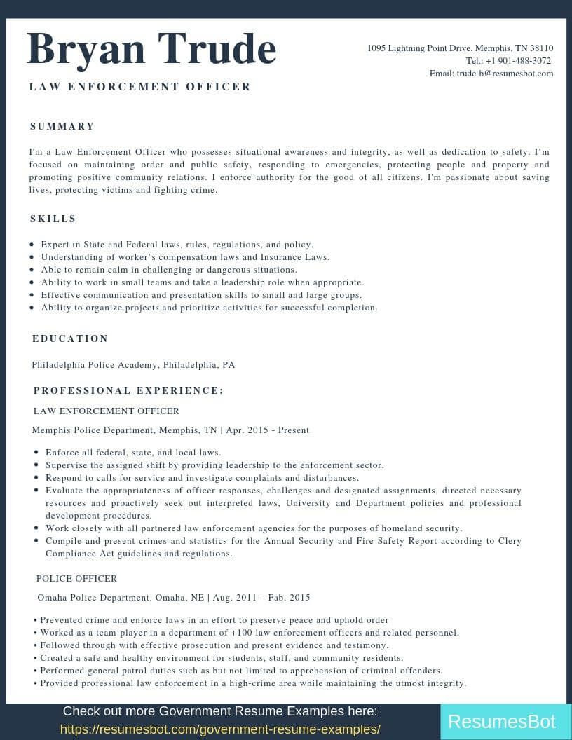 Sample Objectives for Resumes Law Enforcement Law Enforcement Resume Samples & Templates [pdflancarrezekiqdoc] 2022 Law …