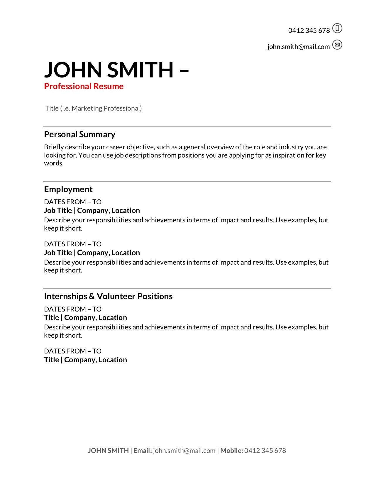Sample Of Resume for Security Job In Aiustralia Free Resume Templates [download]: How to Write A Resume In 2022 …