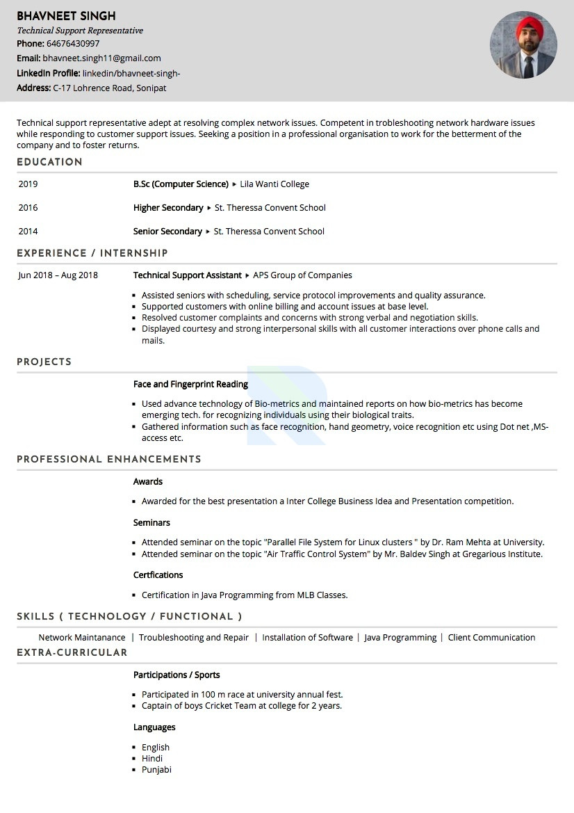 Sample Of Resume for Traffic Engineer Sample Resume Of Technical Support Engineer with Template …