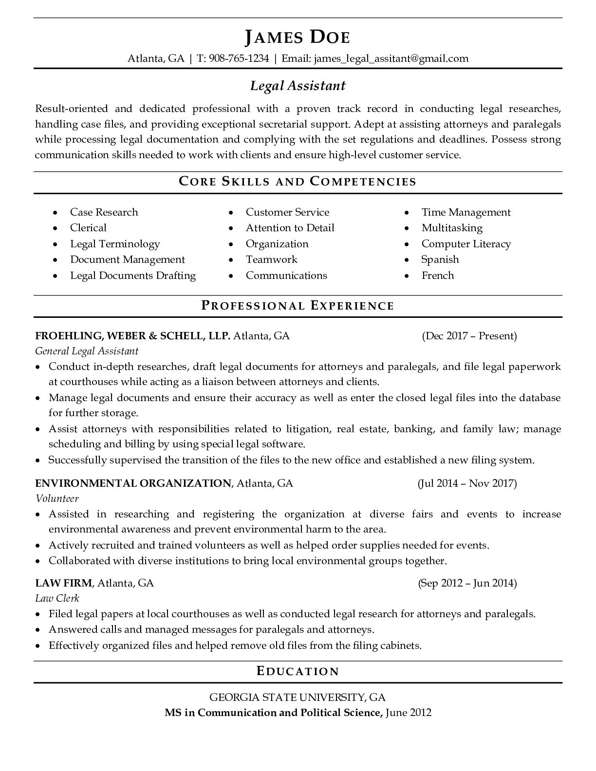 Sample Real Estate Legal assistant Resume Legal assistant Resume Examples Resumegets.com