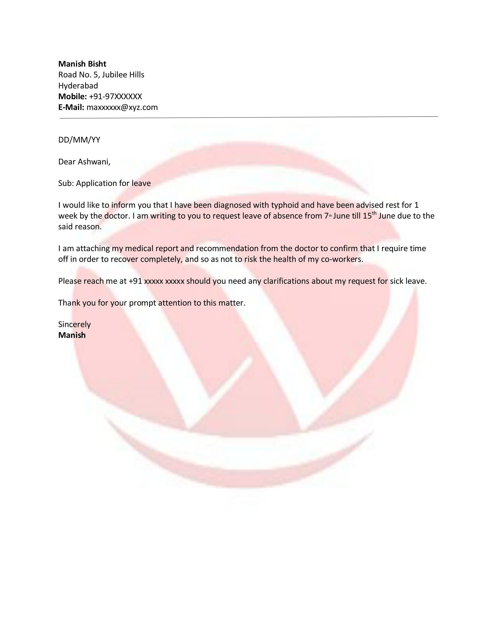 Sample Reason for Leaving On Resume Leave Sample Letter format, Download Letter format Templates