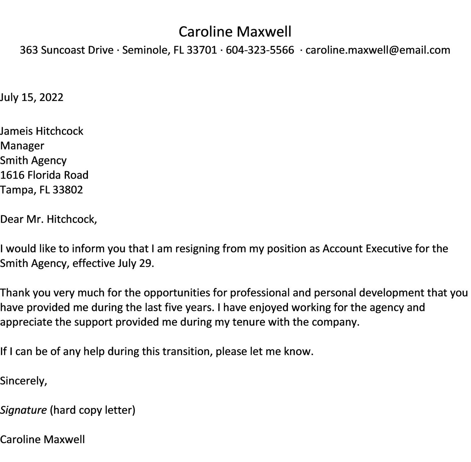 Sample Reason for Leaving On Resume Sample Resignation Letter for Quitting Your Job