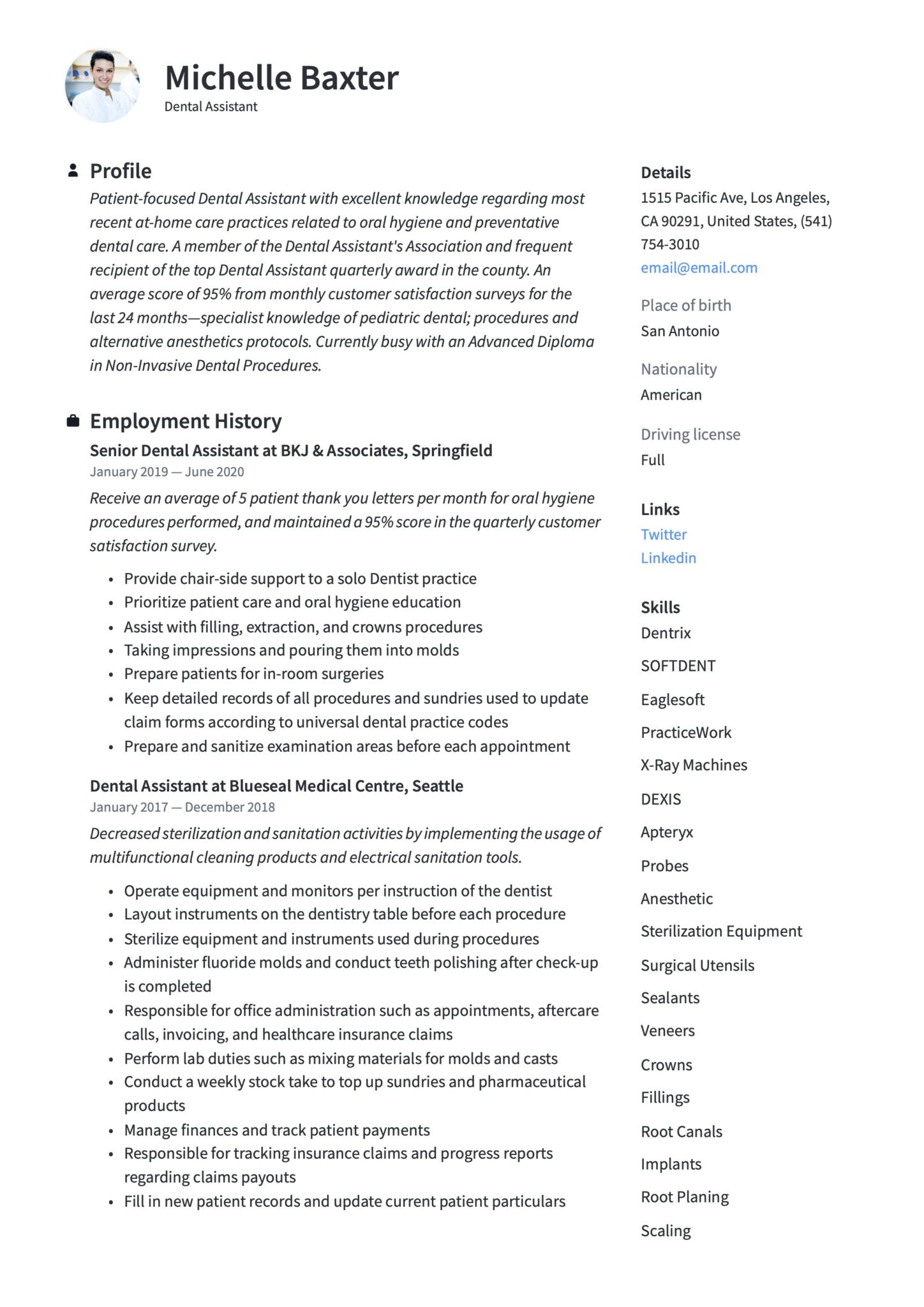 Sample Resume Dental assistant Skills Checklist 17 Dental assistant Resumes & Writing Guide 2022