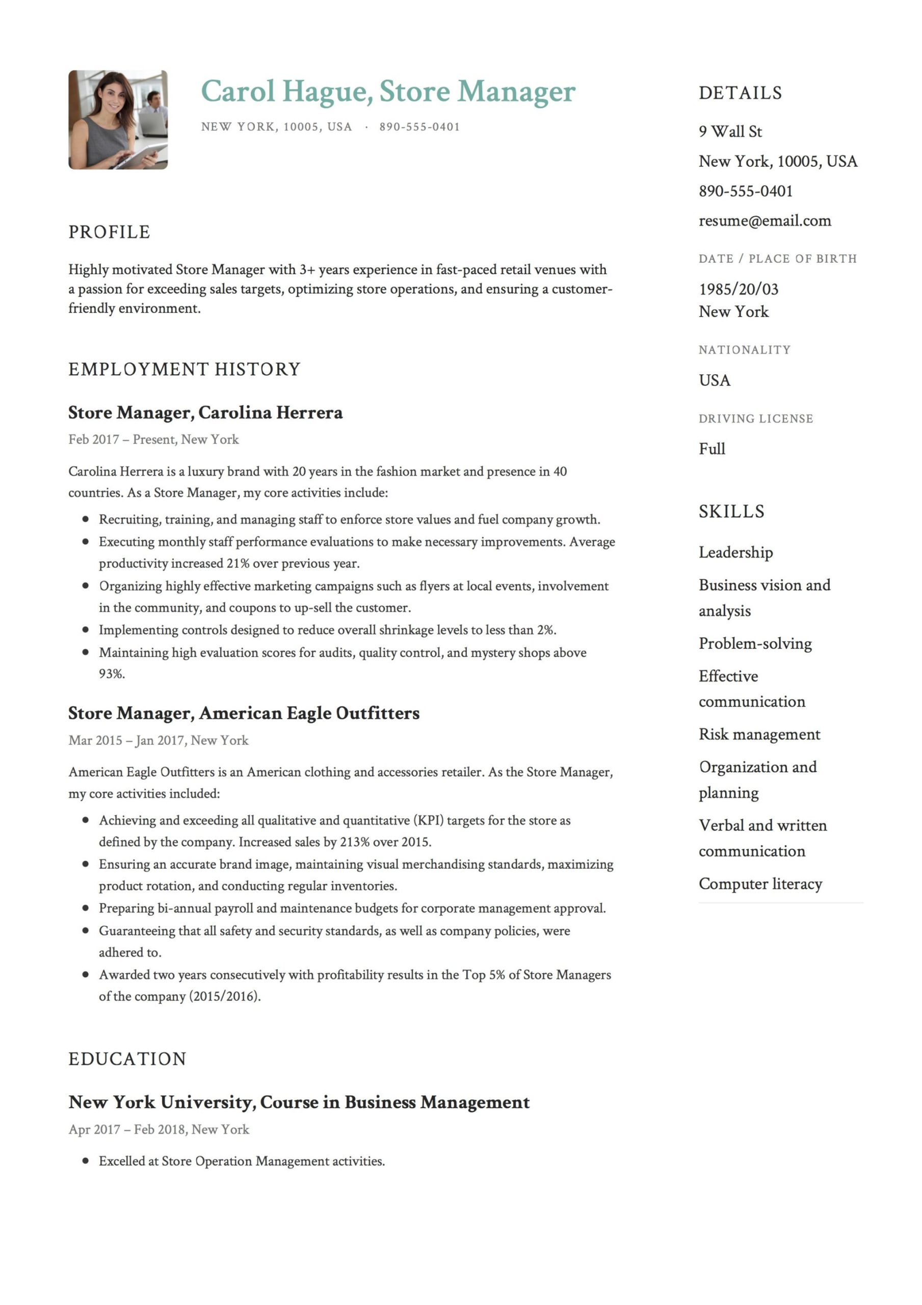 Sample Resume Department Store Sales Professional Store Manager Resume & Guide 12 Templates Pdf 2021