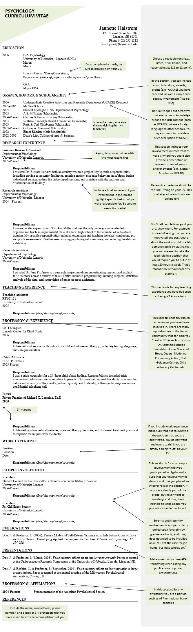 Sample Resume for A Psychology Graduate Psychology Cv and Resume Samples, Templates and Tips