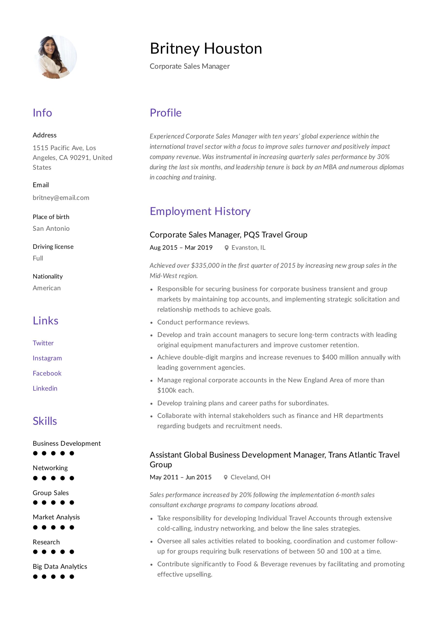Sample Resume for A Sale Manager Telecomunication Corporate Sales Manager Resume & Guide 12 Examples Pdf 2022