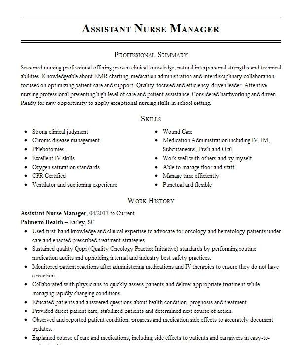 Sample Resume for assistant Nurse Manager assistant Nurse Manager Resume Example Palomar Medical Sample Resume for assistant Nurse Manager assistant Nurse Manager Resume Example Palomar Medical
