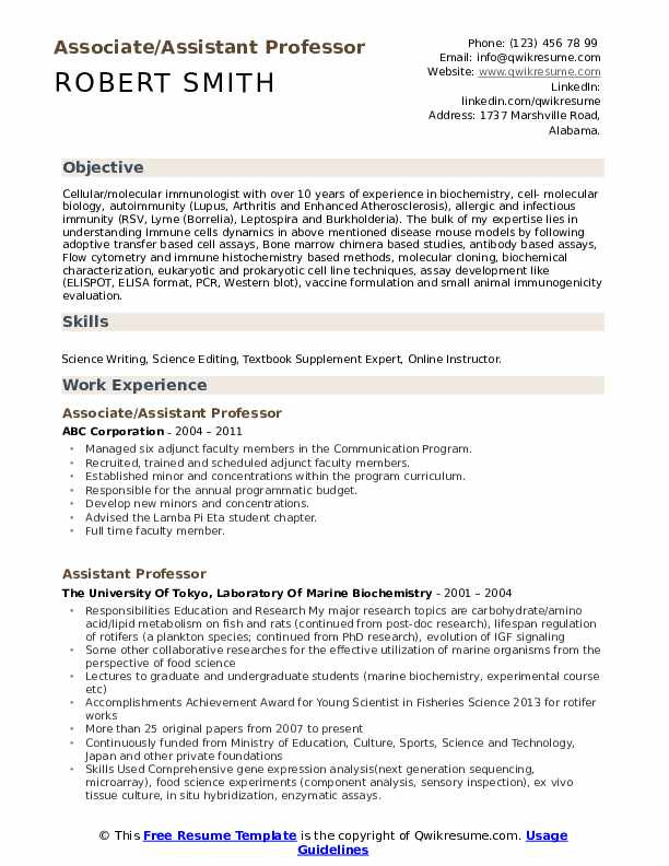 Sample Resume for assistant Professor In English assistant Professor Of English Cv March 2021