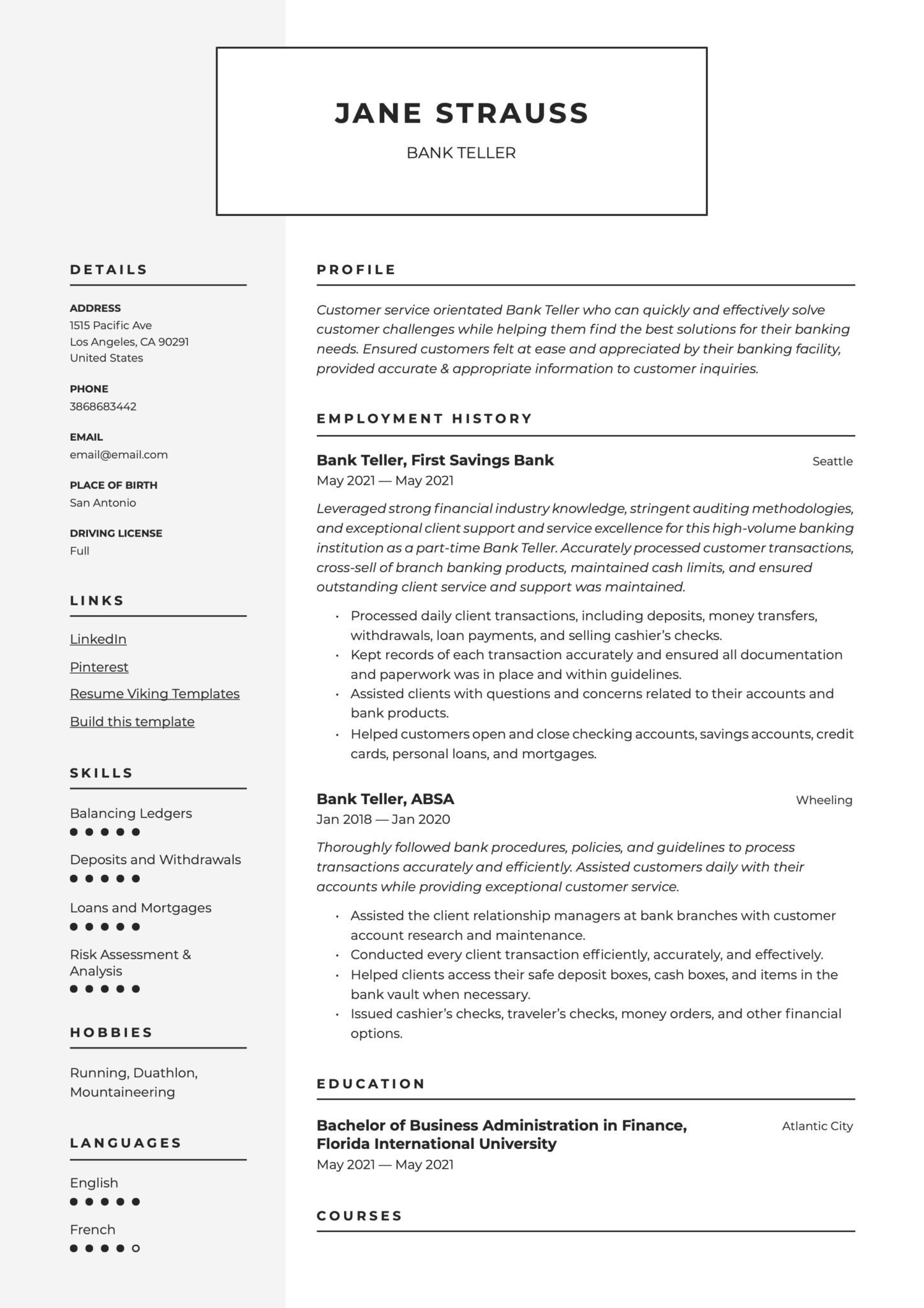 Sample Resume for Bank Teller Transtioning to Another Filed Bank Teller Resume & Writing Guide  20 Templates Pdf 2022