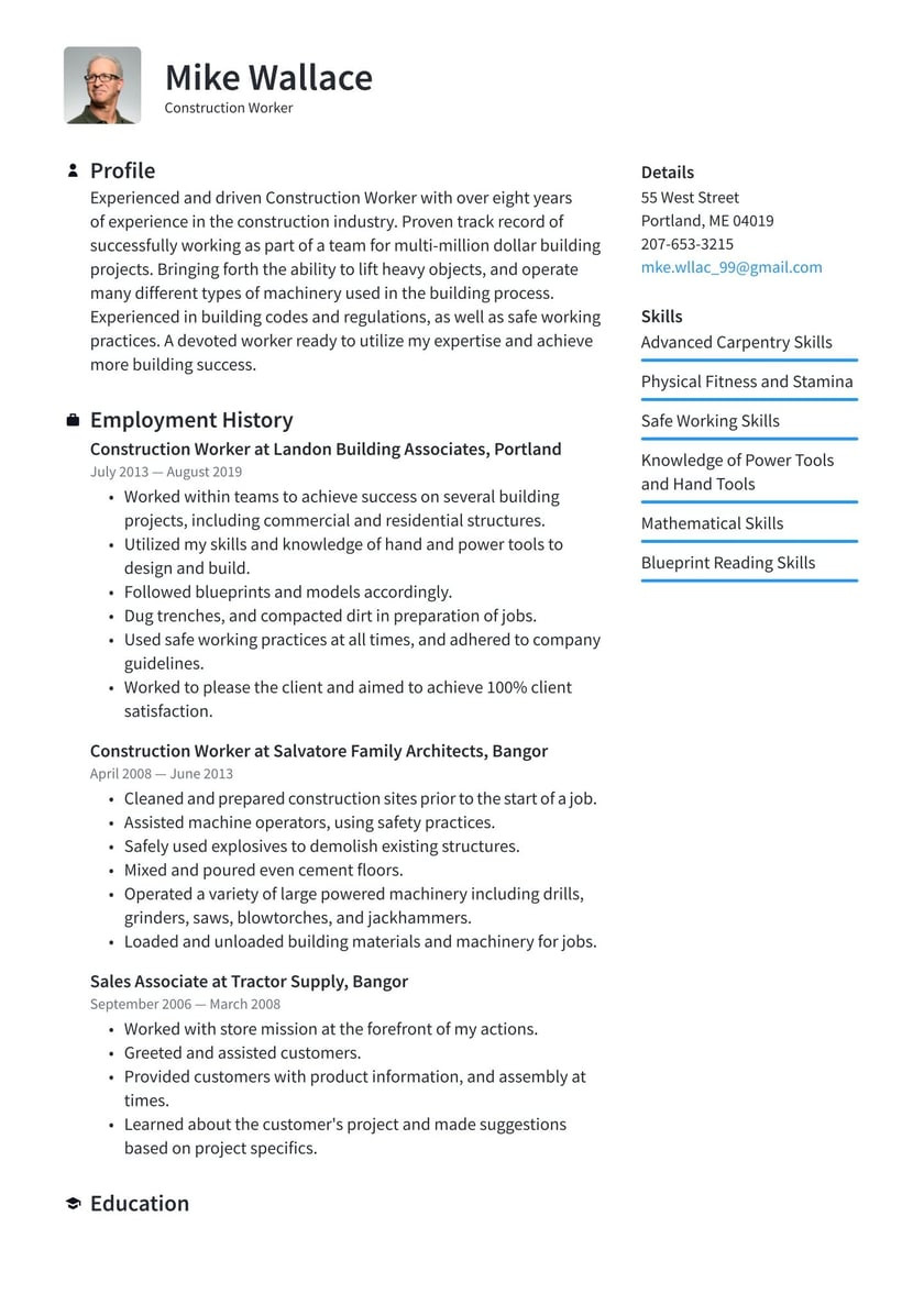 Sample Resume for Construction Insulation Worker Construction Resume Examples & Writing Tips 2022 (free Guide)