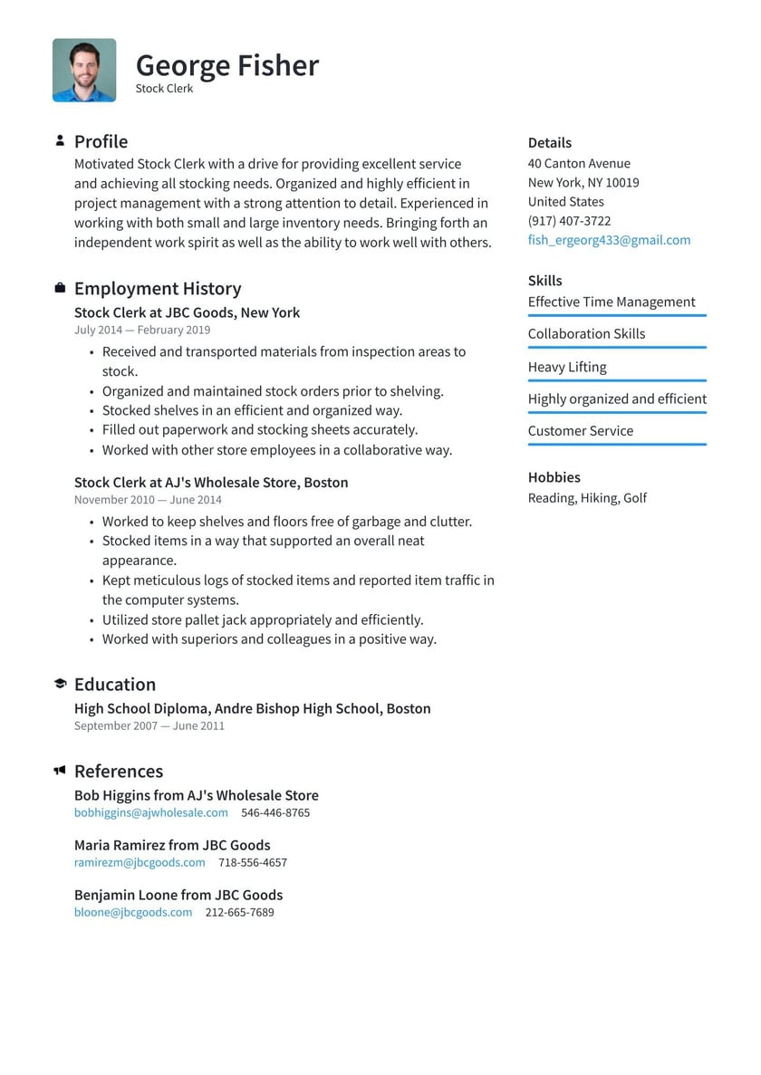 Sample Resume for Jack Of All Trades Stock Clerk Resume Examples & Writing Tips 2022 (free Guide)