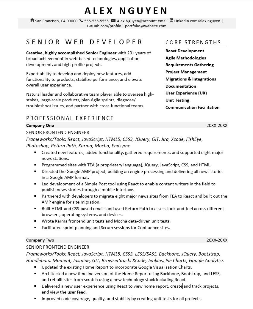 Sample Resume for Java Developer with 2 Years Experience Java Developer Resume Monster.com