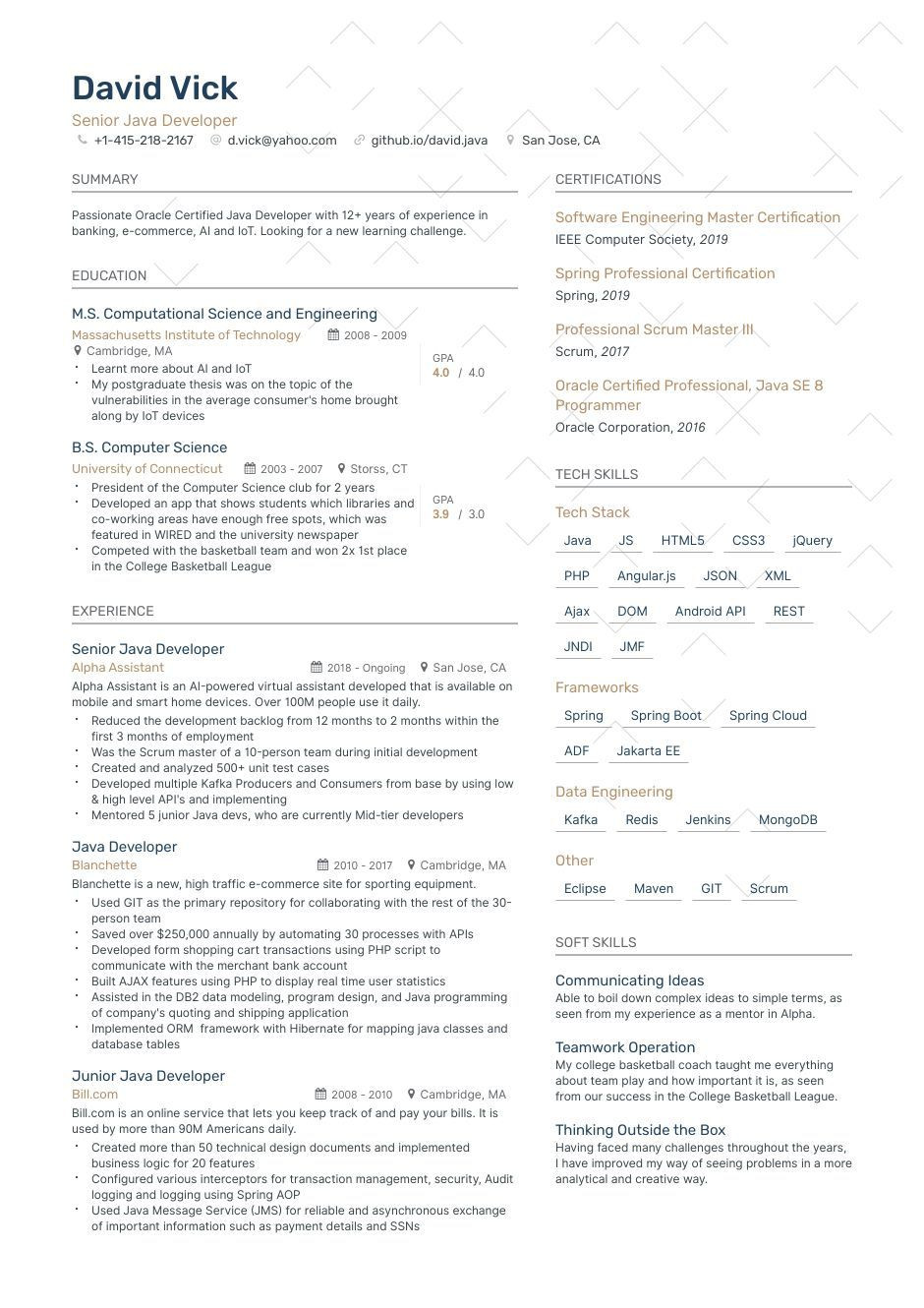 Sample Resume for Java J2ee Freshers Java Developer Resume Guide & Samples (layout, Skills, Keywords …