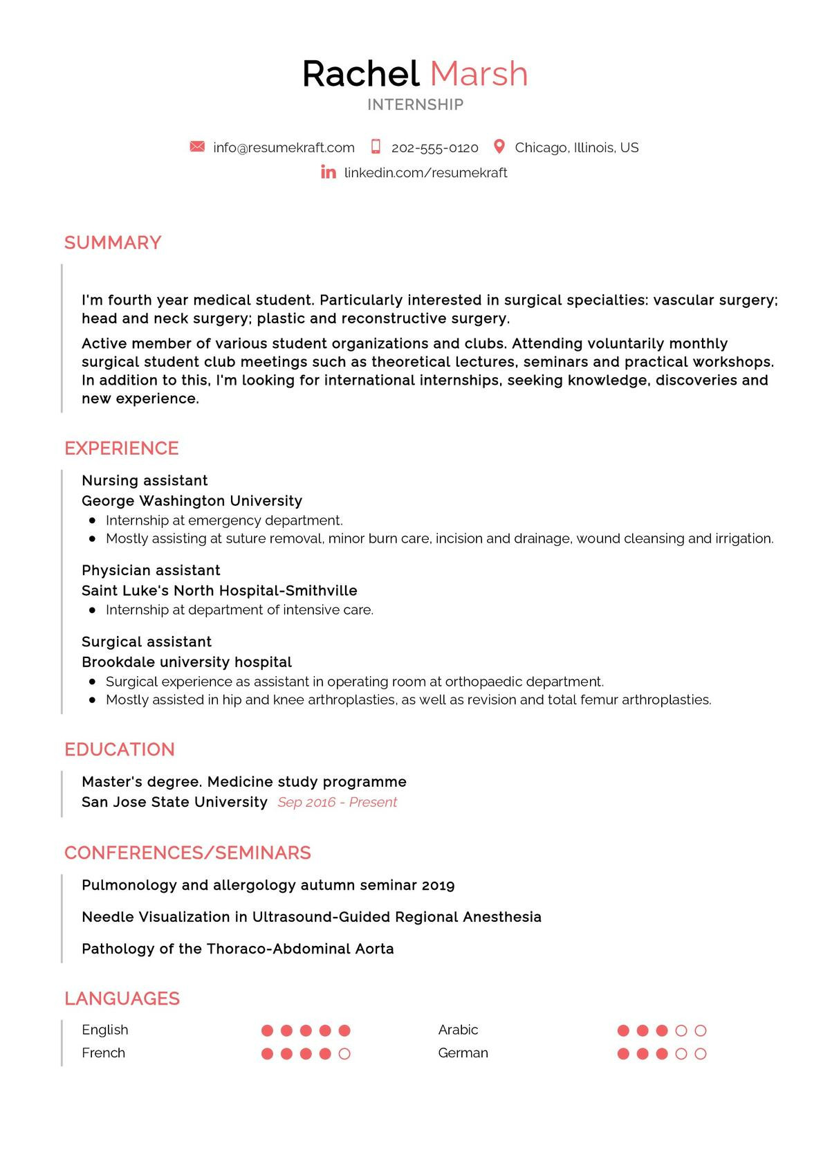 Sample Resume for Ms In Us with Work Experience Internship Resume Sample 2021 Writing Guide & Tips – Resumekraft