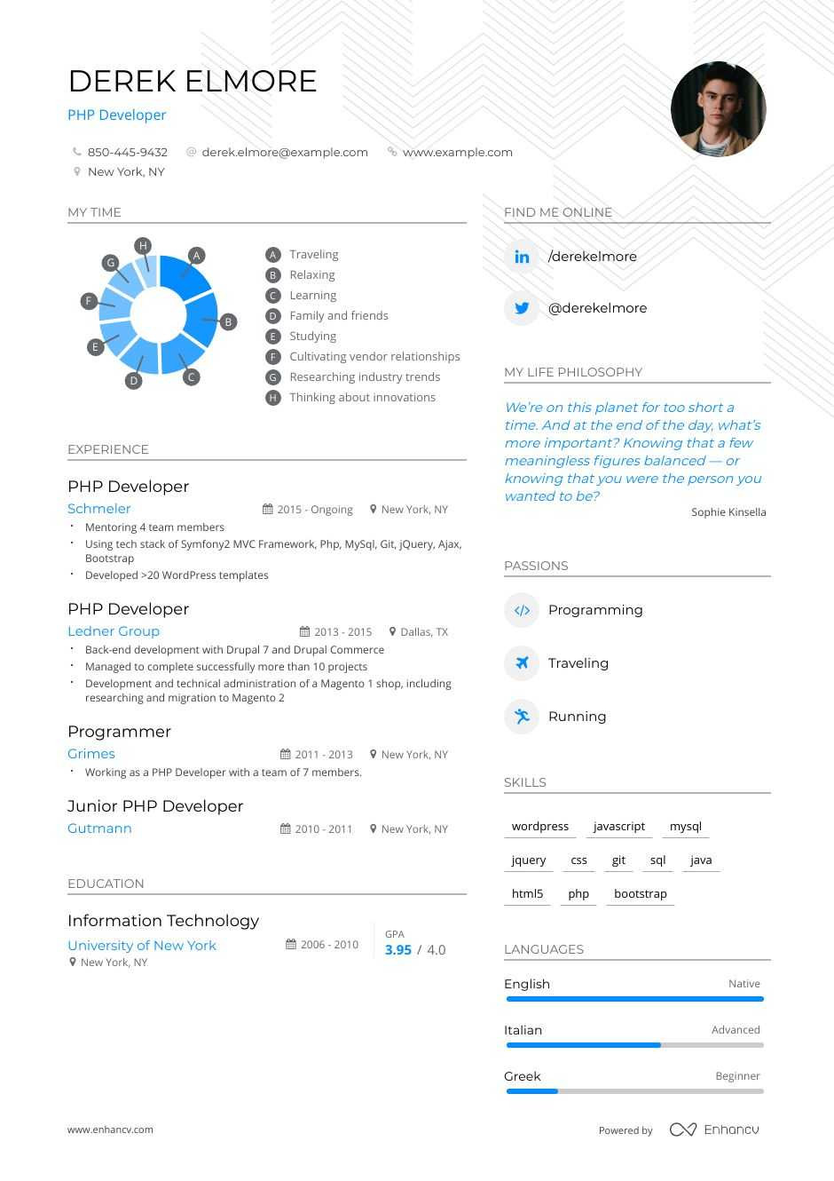 Sample Resume for PHP Developer Experienced PHP Developer Resume Examples [inside How-to Tips] Enhancv