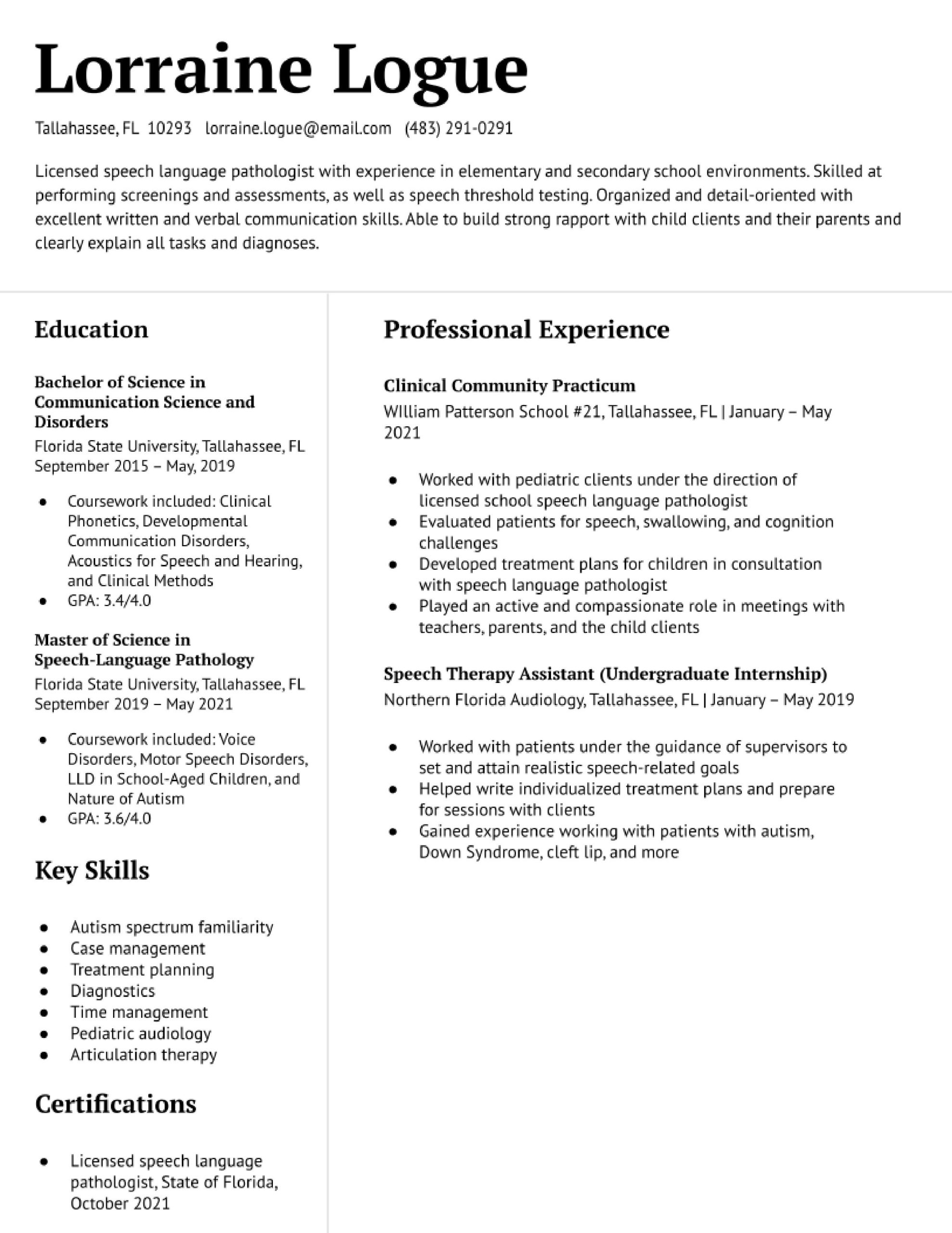 Sample Resume for School Speech Pathologist Speech Language Pathologist Resume Examples In 2022 … Sample Resume for School Speech Pathologist Speech Language Pathologist Resume Examples In 2022 …