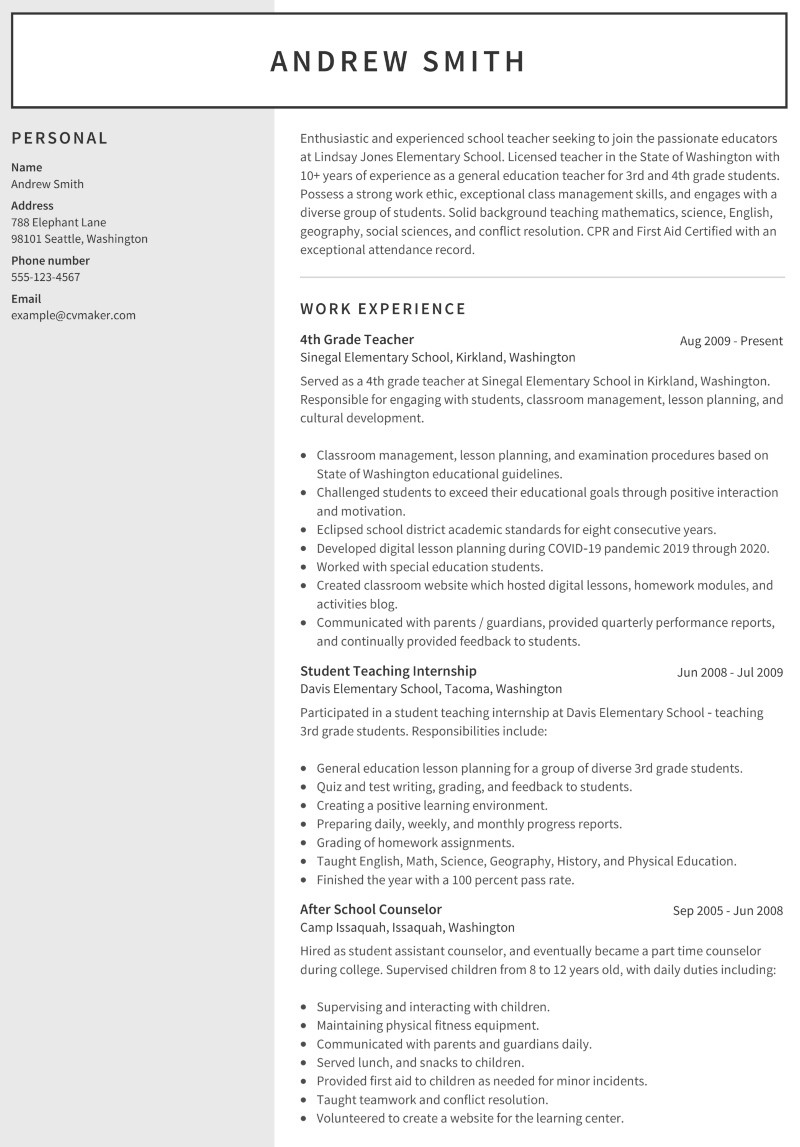 Sample Resume for Science Teachers without Experience Teacher Resume Examples & How to Write Guide 2022 – Cvmaker.com