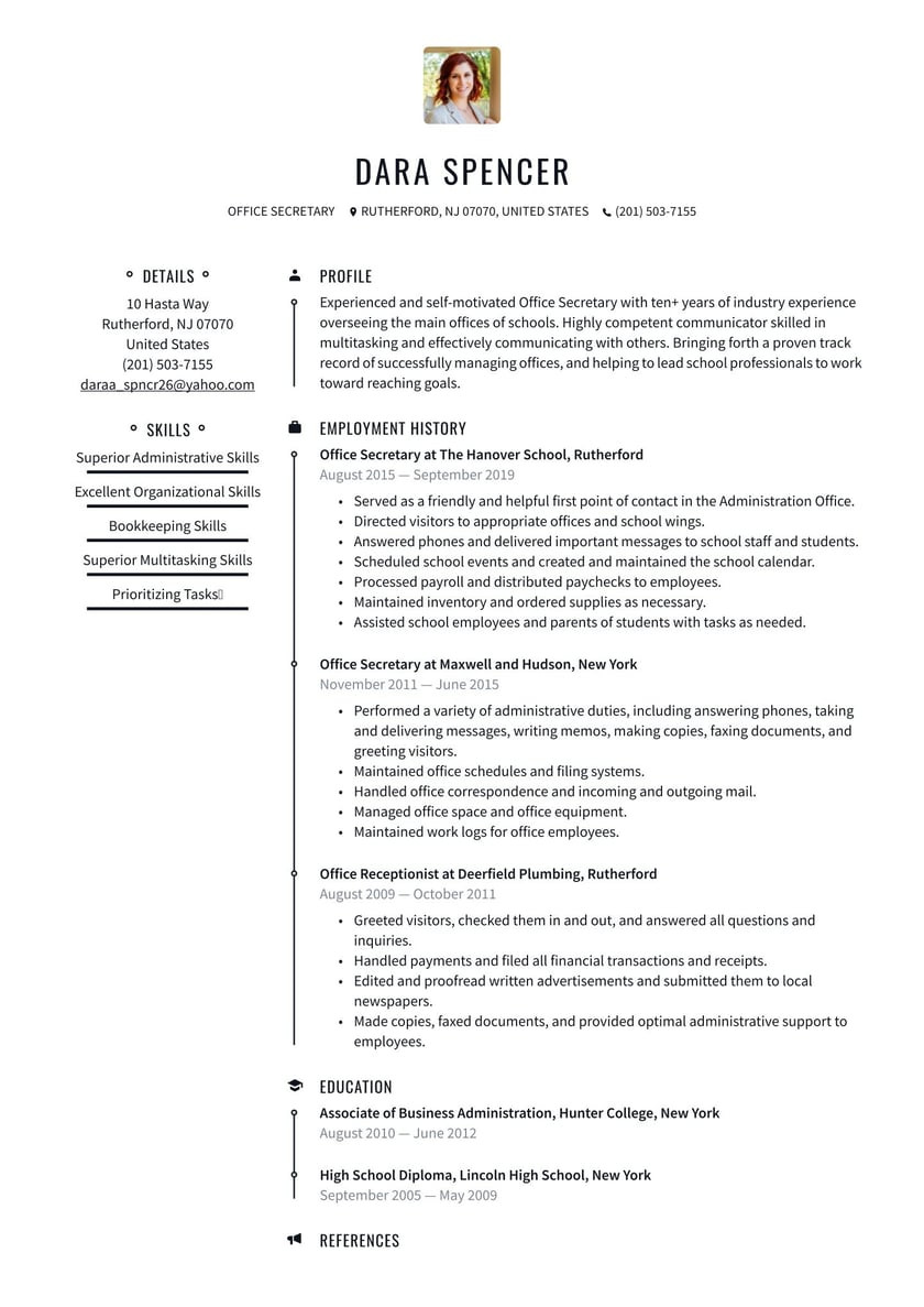 Sample Resume for Secretary In School Office Secretary Resume Examples & Writing Tips 2022 (free Guide)