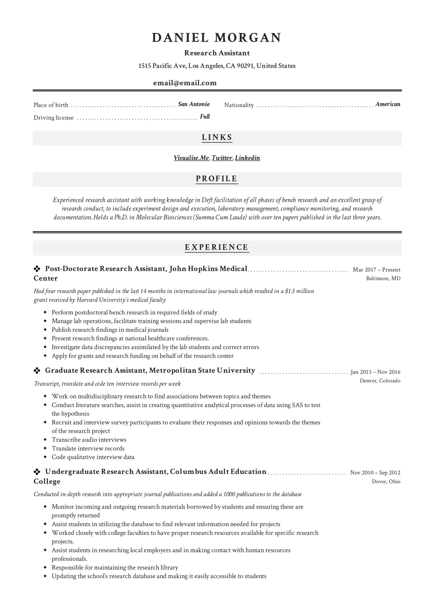 Sample Resume for Undergraduate Research assistant Research assistant Resume & Writing Guide 12 Resume Examples Sample Resume for Undergraduate Research assistant Research assistant Resume & Writing Guide 12 Resume Examples