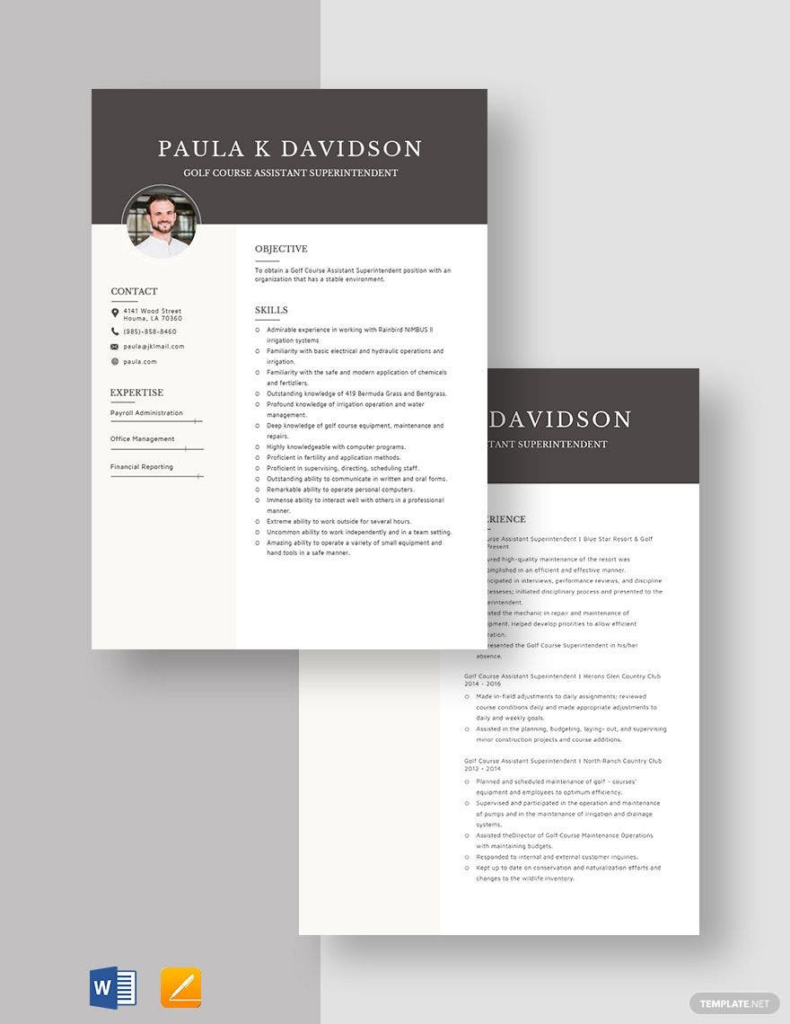 Sample Resume Golf Course assistant Superintendent Free Free Golf Course assistant Superintendent Resume Template …