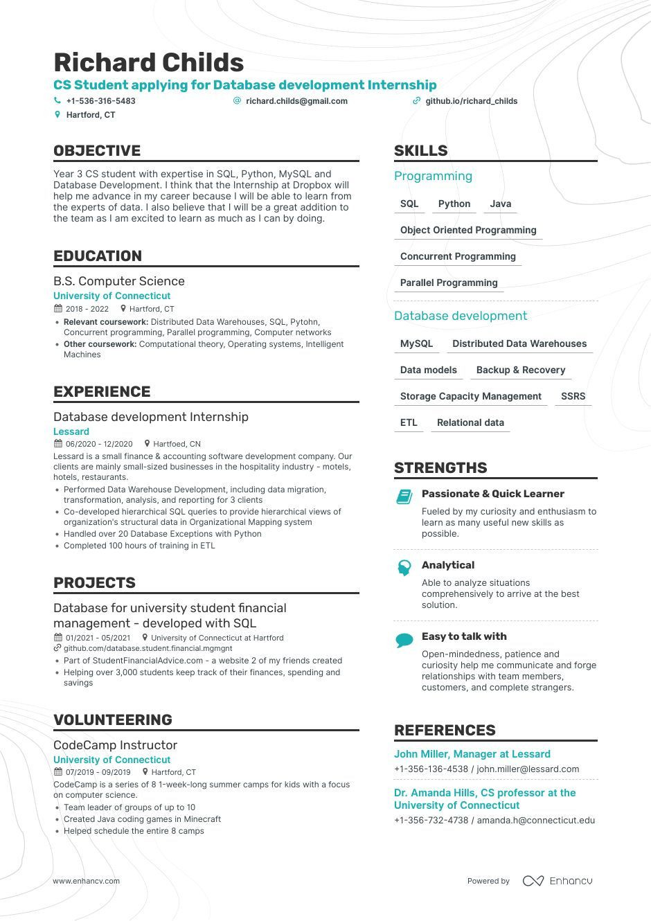 Sample Resume Google Computer Science Template Computer Science Resume Examples & Guide for 2022 (layout, Skills …