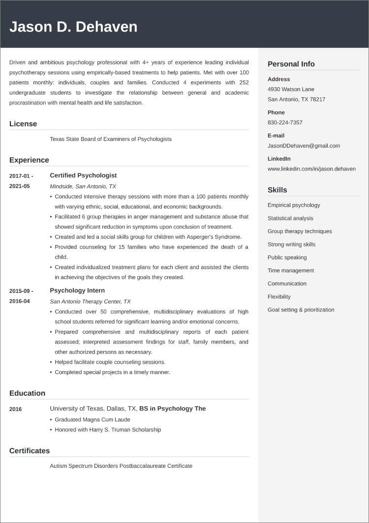 Sample Resume Graduate School Application Psychology Psychology Resumeâsample & 20lancarrezekiq Writing Tips