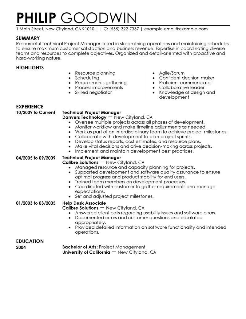 Sample Resume Objective Statements for Project Manager Technical Project Manager Resume Examples Computers & Technology … Sample Resume Objective Statements for Project Manager Technical Project Manager Resume Examples Computers & Technology …