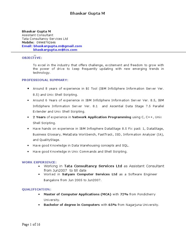 Sample Resume Of Datastage Developer with 2 Years Experience Resume Bhaskargupta Datastage Pdf Hypertext Transfer Protocol …