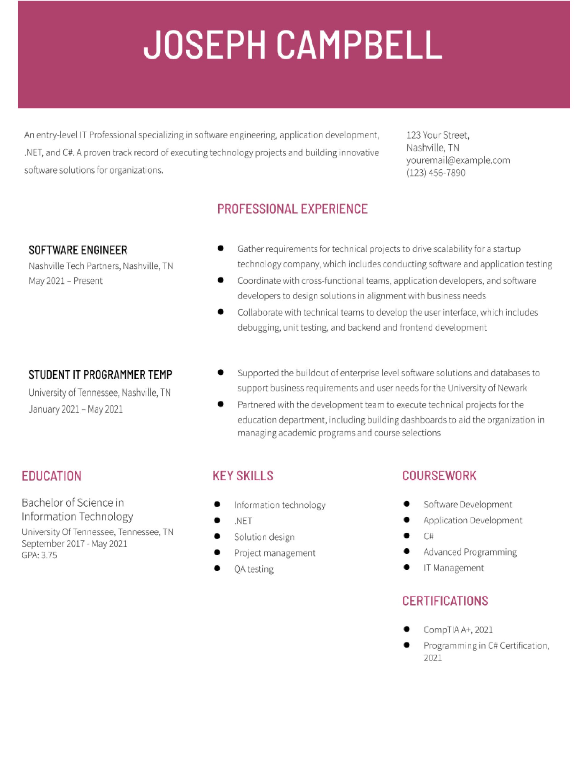 Sample Resume Of Entry Level It Entry-level Information Technology Resume Examples In 2022 …