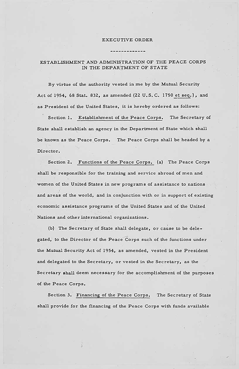 Sample Resume Returned Peace Corps Volunteer Founding Documents Of the Peace Corps National Archives