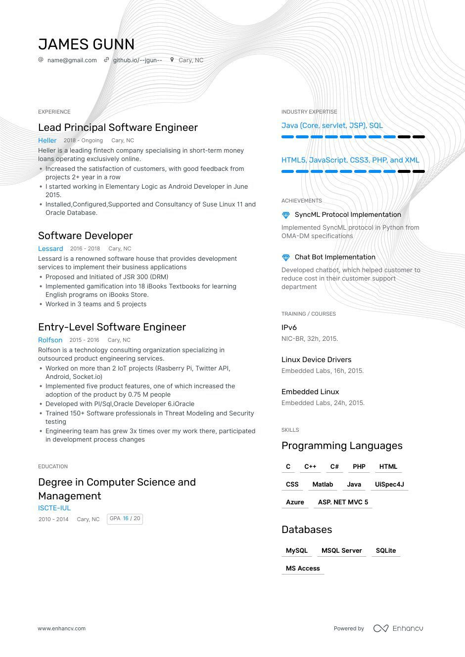 Sample Resume with Ciw Web Development associate software Engineer Resume Examples & Guide for 2022 (layout, Skills …