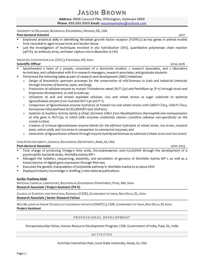Sample Resume with Comp Ia Credentials Research Scientist Resume Example Resume Professional Writers