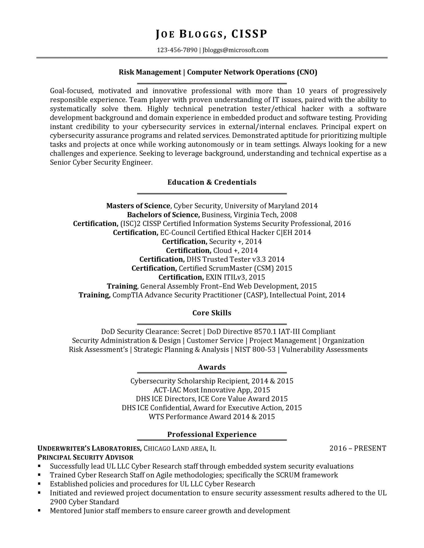 Sample Resume with Comp Tia Credentials Sample Inspiring Resumes – Intellectual Point