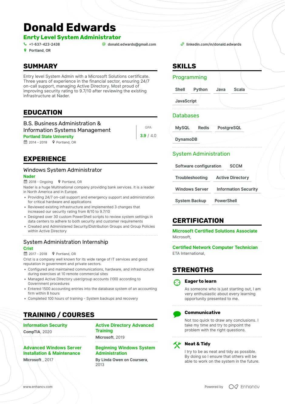 Sample Resume with Comp Tia Credentials System Administrator Resume: 4 Sys Admin Resume Examples & Guide …