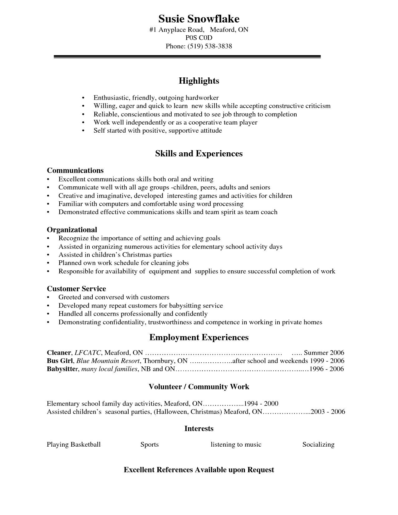 Sample Skills for High School Resume Resume Examples for High School Students , #examples #resume …