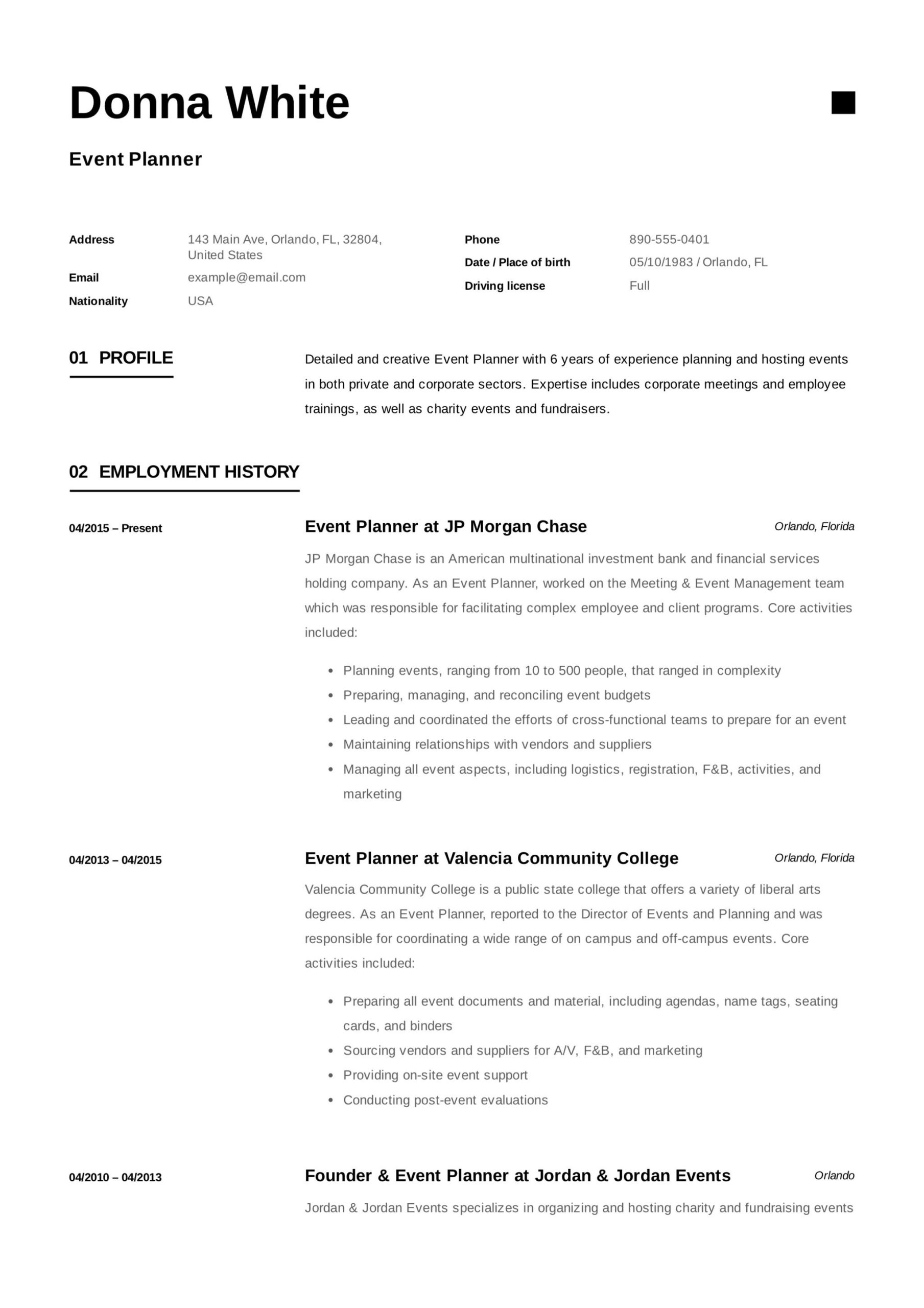 Samples Of Functional Chronological Combination Resumes for event Planners Guide: event Planner Resume 12 Templates Pdf 2022