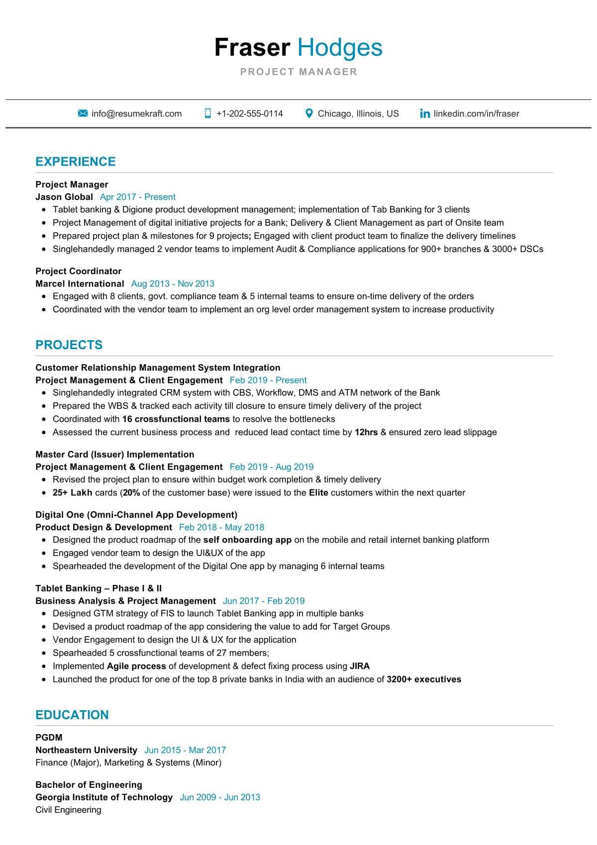 Software Project Manager Resume Sample India Sr Project Manager Resume Example 2022 Writing Tips – Resumekraft