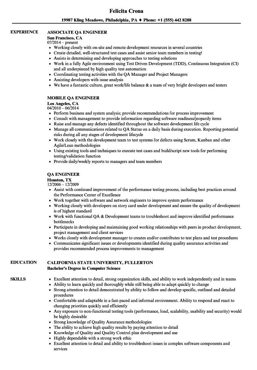 Software Qa Resume Samples with No Work Experience Qa Tester Resume No Experience Contemporary Qa Engineer Resume … Software Qa Resume Samples with No Work Experience Qa Tester Resume No Experience Contemporary Qa Engineer Resume …