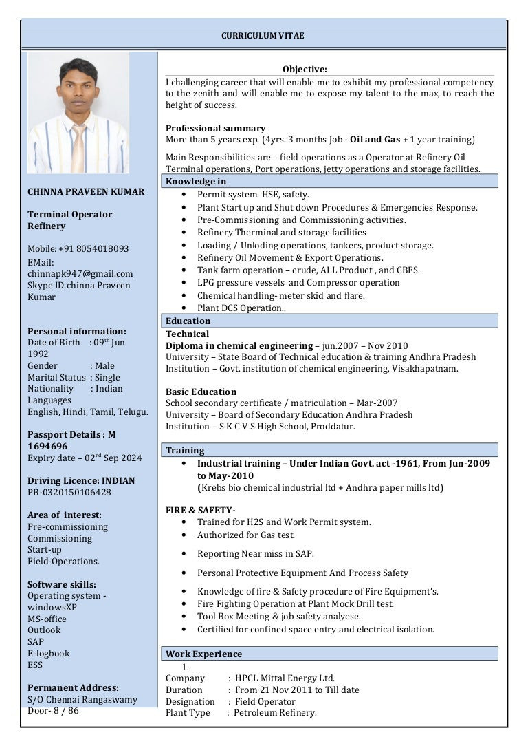 Terminal Operator Resume Sample for Entry Level Chinna Terminal Operator.