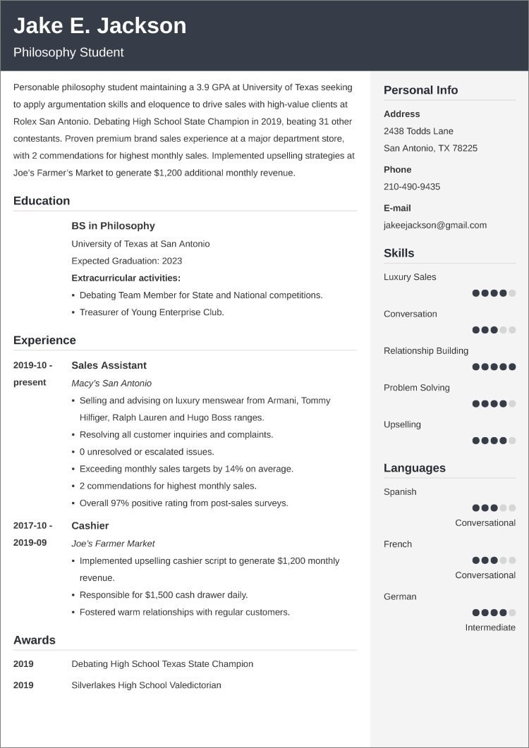 2023 Resume Summary Of Qualifications Samples for Customer Service College Freshman Resumeâtemplate and 25lancarrezekiq Writing Tips