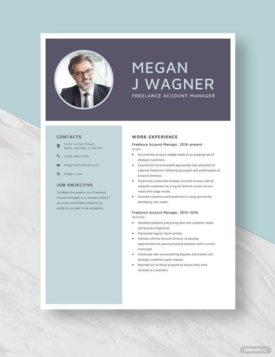 2023 Sample Digital Account Executive Resumes Freelance Account Manager Resume Template – Word, Apple Pages …