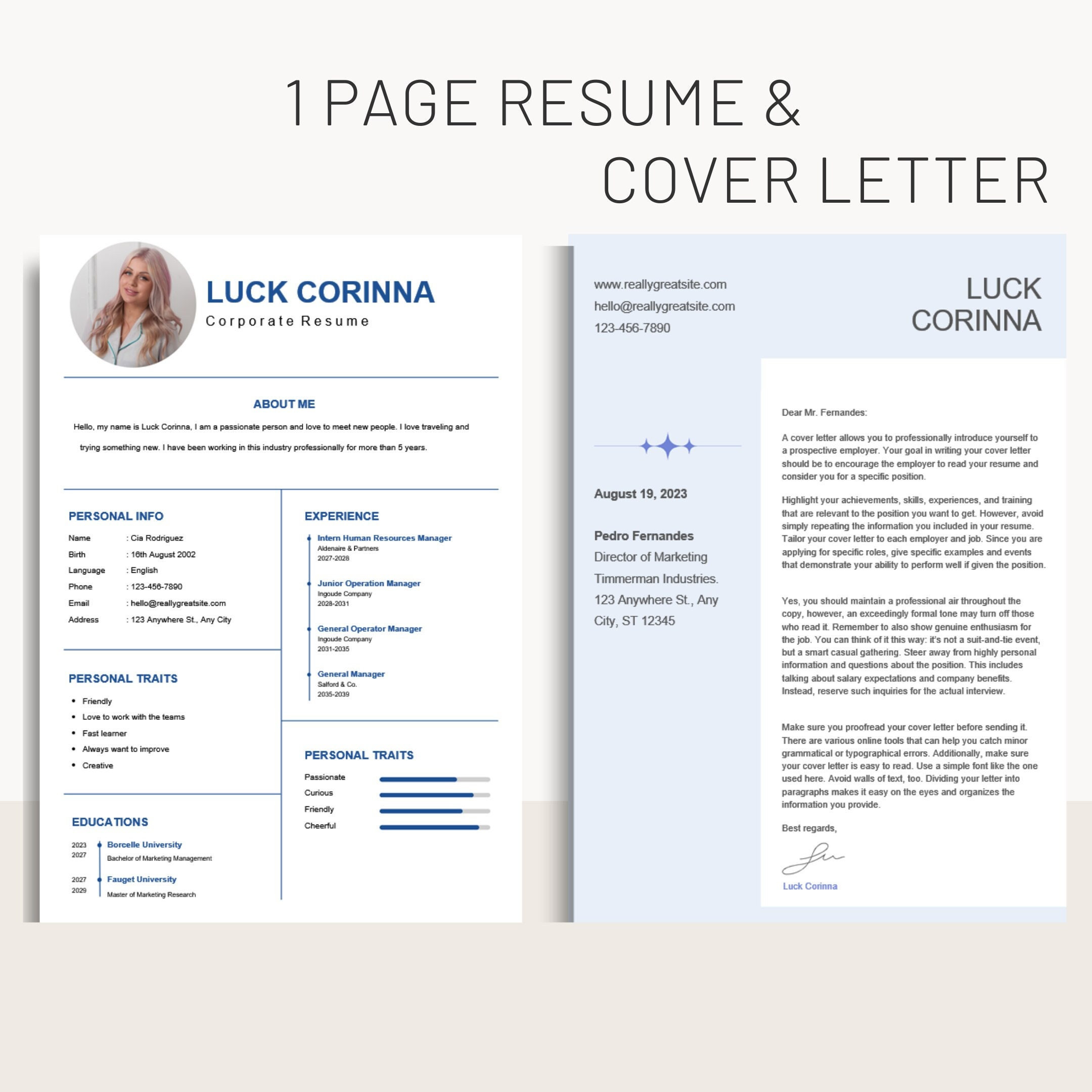 2023 Sample Of Resume for Admin Resume and Cover Letter Template – Etsy.de