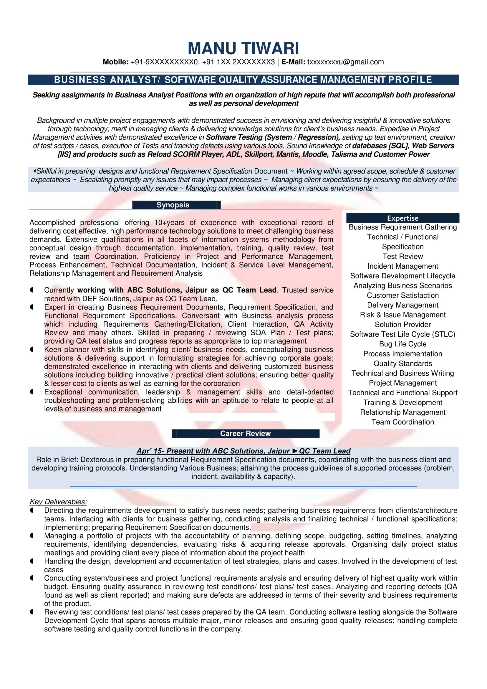 Business Analyst Non It Sample Resume Indeed Business Analyst Sample Resumes, Download Resume format Templates!