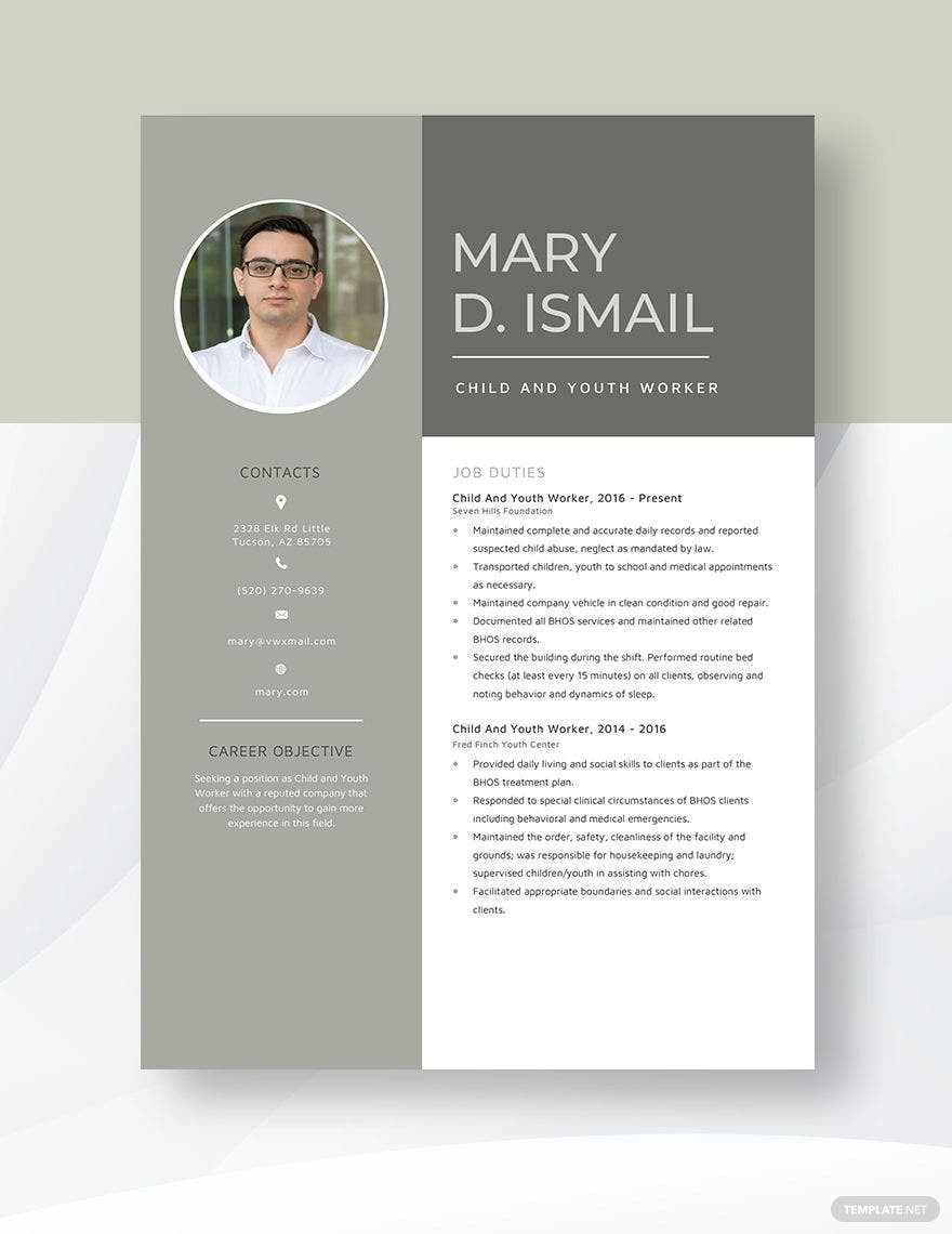 Child and Youth Worker Resume Samples Child and Youth Worker Resume Template – Word, Apple Pages …